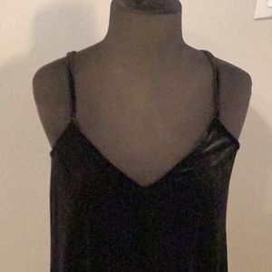 Holiday black velvet mini dress sz. L